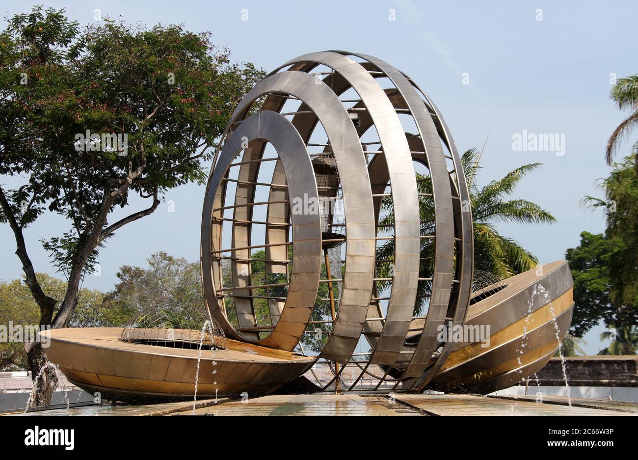 The Sphere water fountain in Penang Stock Photo