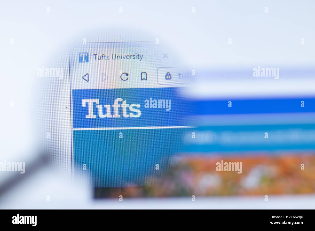 Moscow, Russia - 1 June 2020: Tufts University website with logo, Illustrative Editorial Stock Photo