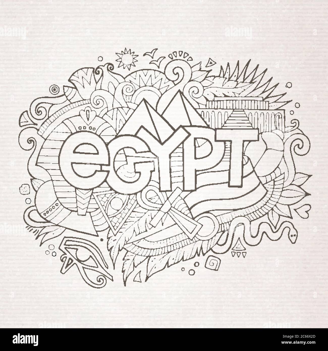 Egypt hand lettering and doodles elements background Stock Vector Image ...