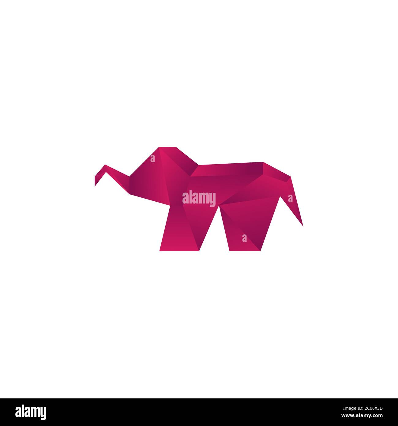 origami elephant colorful vector design template illustration Stock