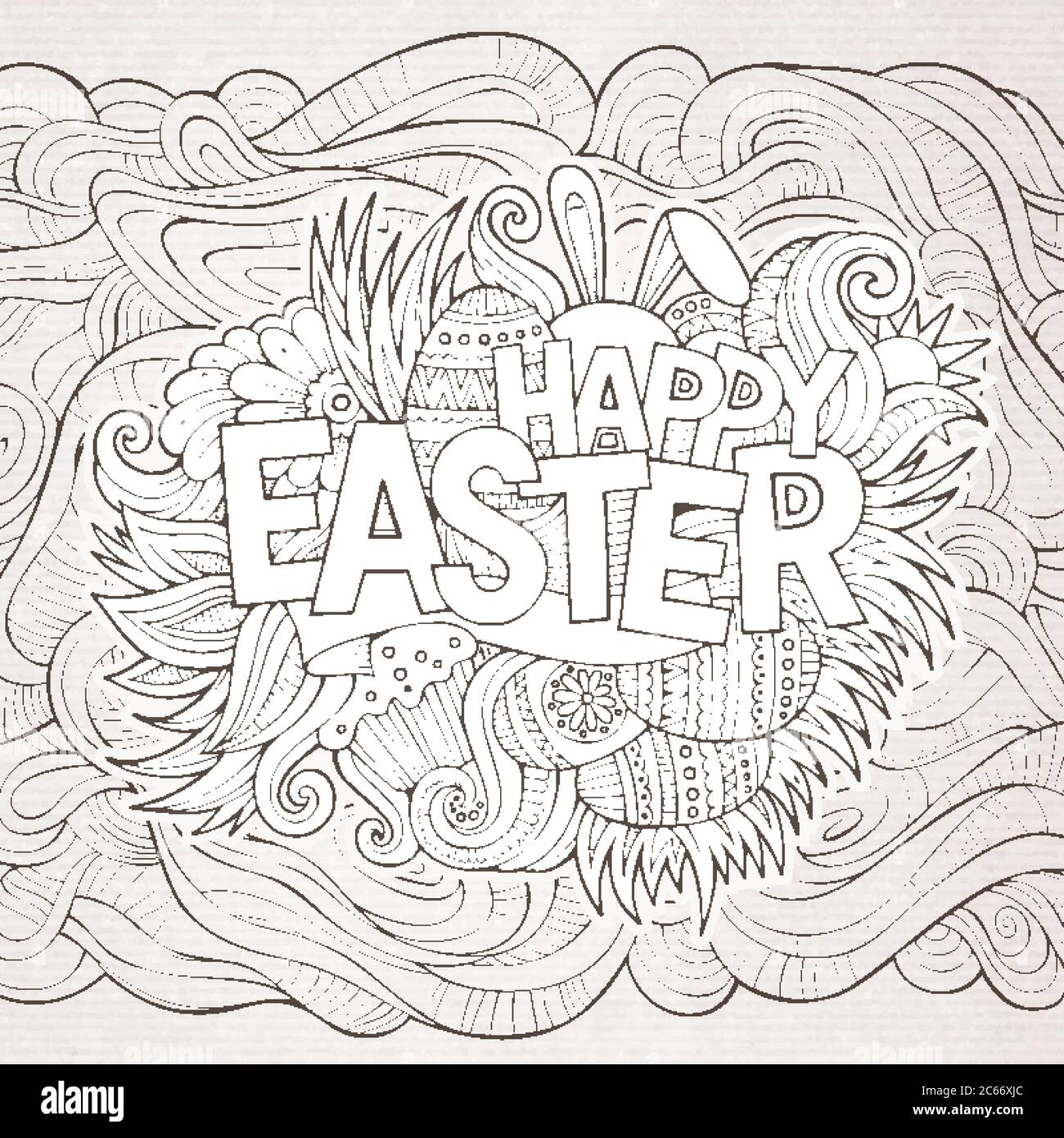 Easter hand lettering and doodles elements Stock Vector Image & Art - Alamy