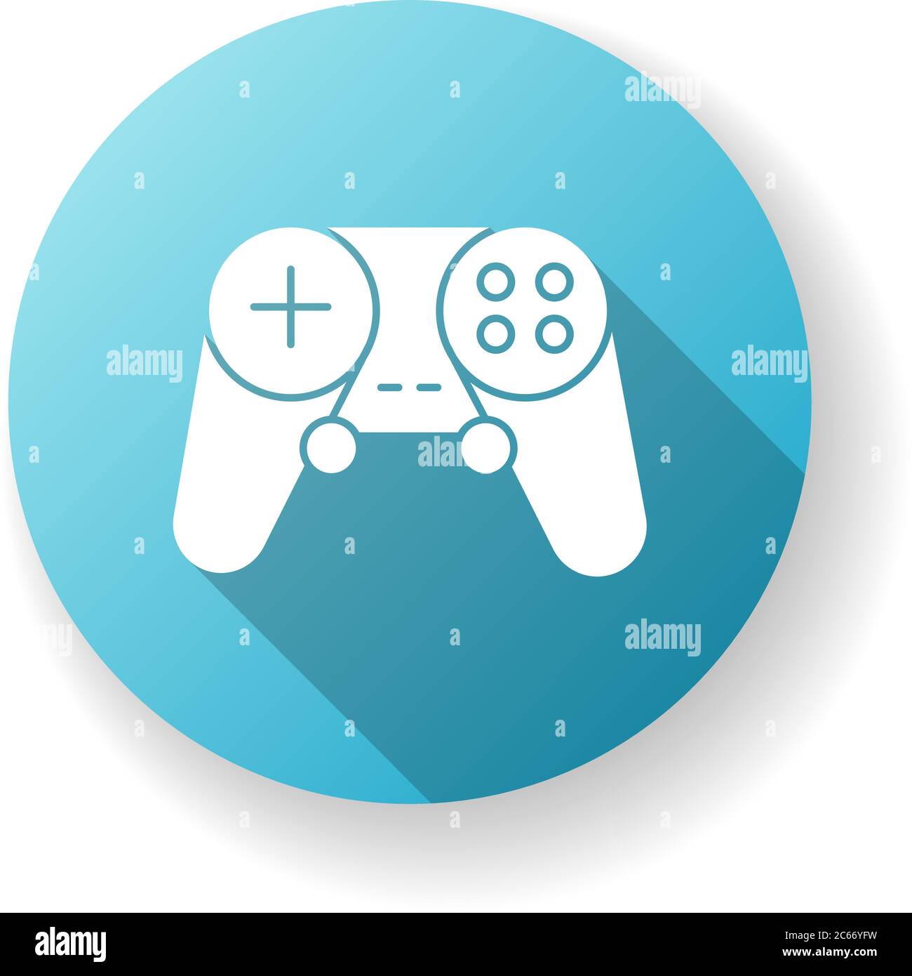 Gamepad blue flat design long shadow glyph icon. Video game controller.  Wireless joystick for play station. Electronic device for entertainment.  Moder Stock Vector Image & Art - Alamy