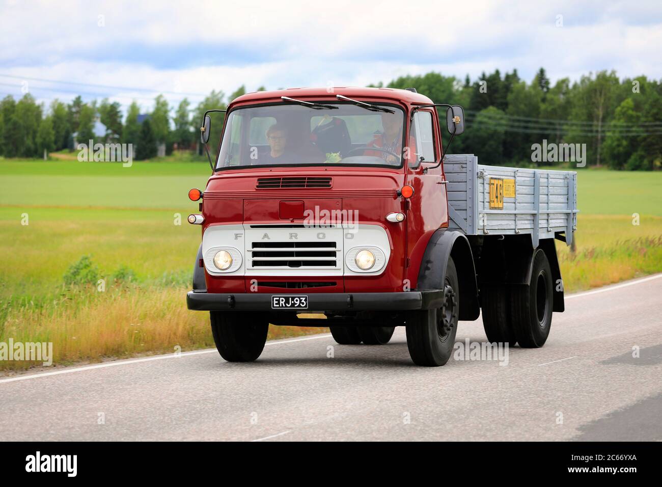 Red Fargo tipper truck on vintage truck rally by The Vintage Truck  Association of Finland. Suomusjärvi, Finland. July 4, 2020 Stock Photo -  Alamy
