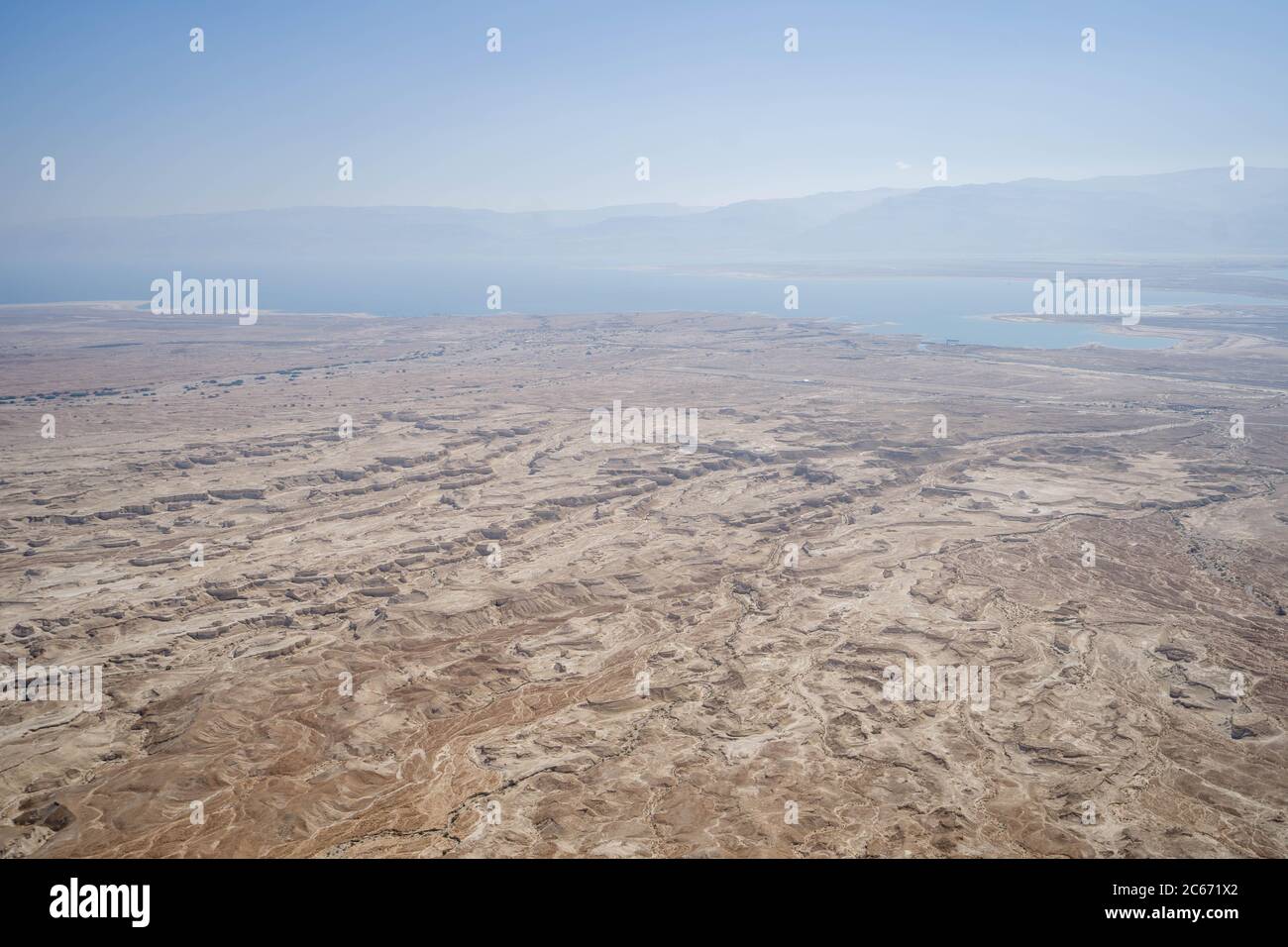 Ascent from inside the cable car to masada fortress in israel Stock Photo