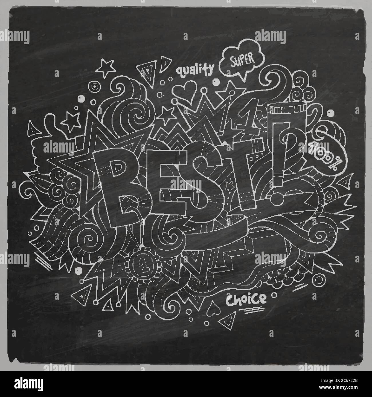 Best hand lettering and doodles elements chalkboard back Stock Vector ...