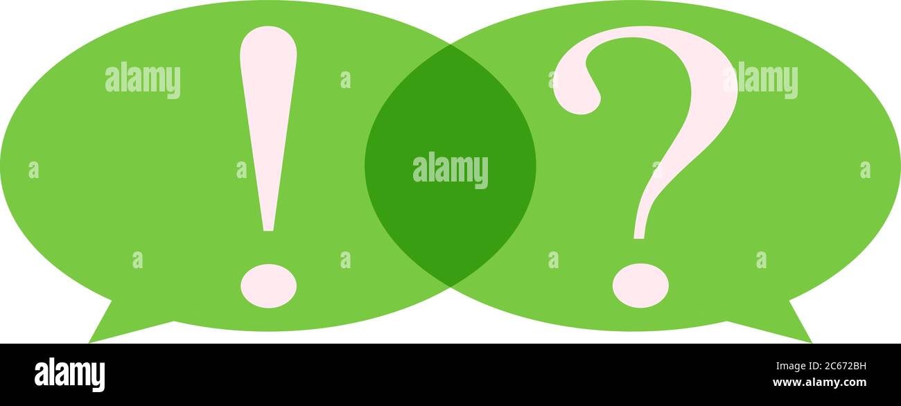 Speech Bubble with question mark and exclamation mark. Stock Vector