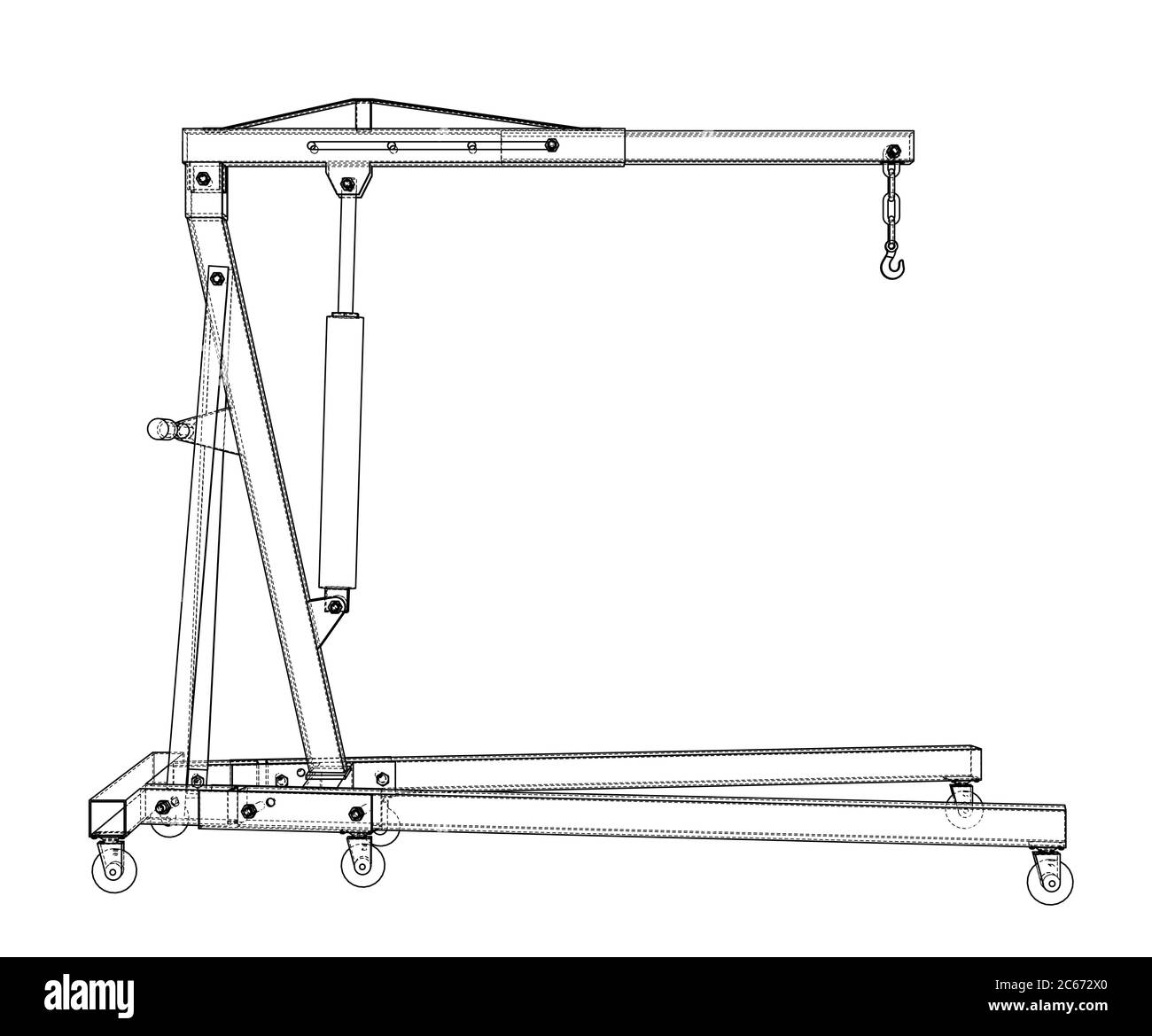 Engine hoist outline. 3D illustration Stock Photo Alamy