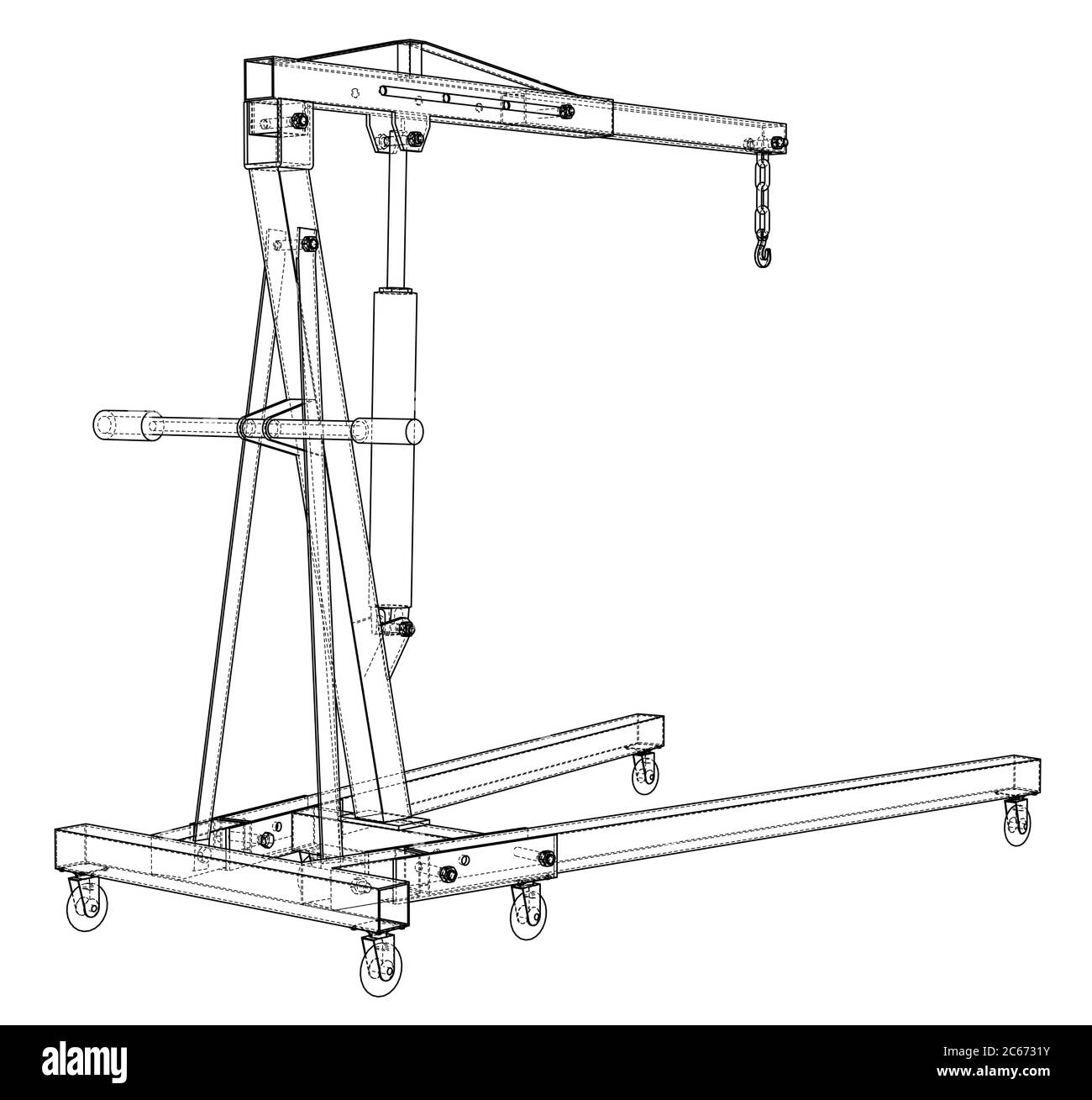 Engine hoist outline. 3D illustration Stock Photo Alamy