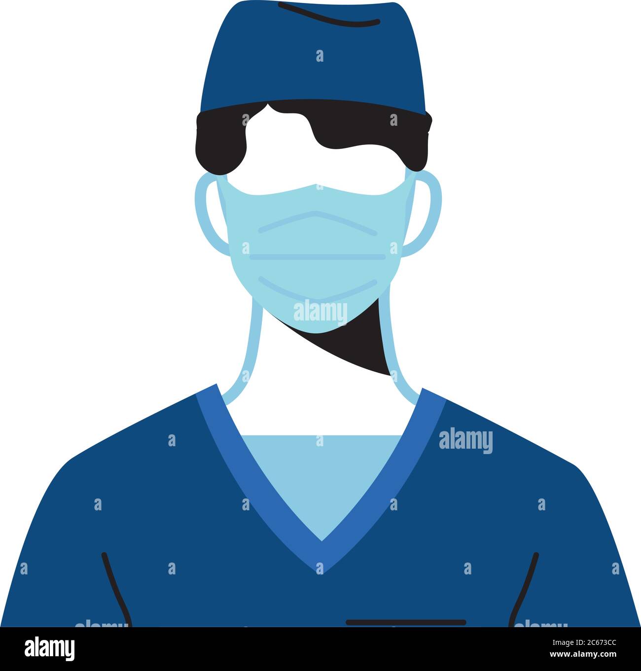 male doctor wearing surgical mask vector illustration design Stock