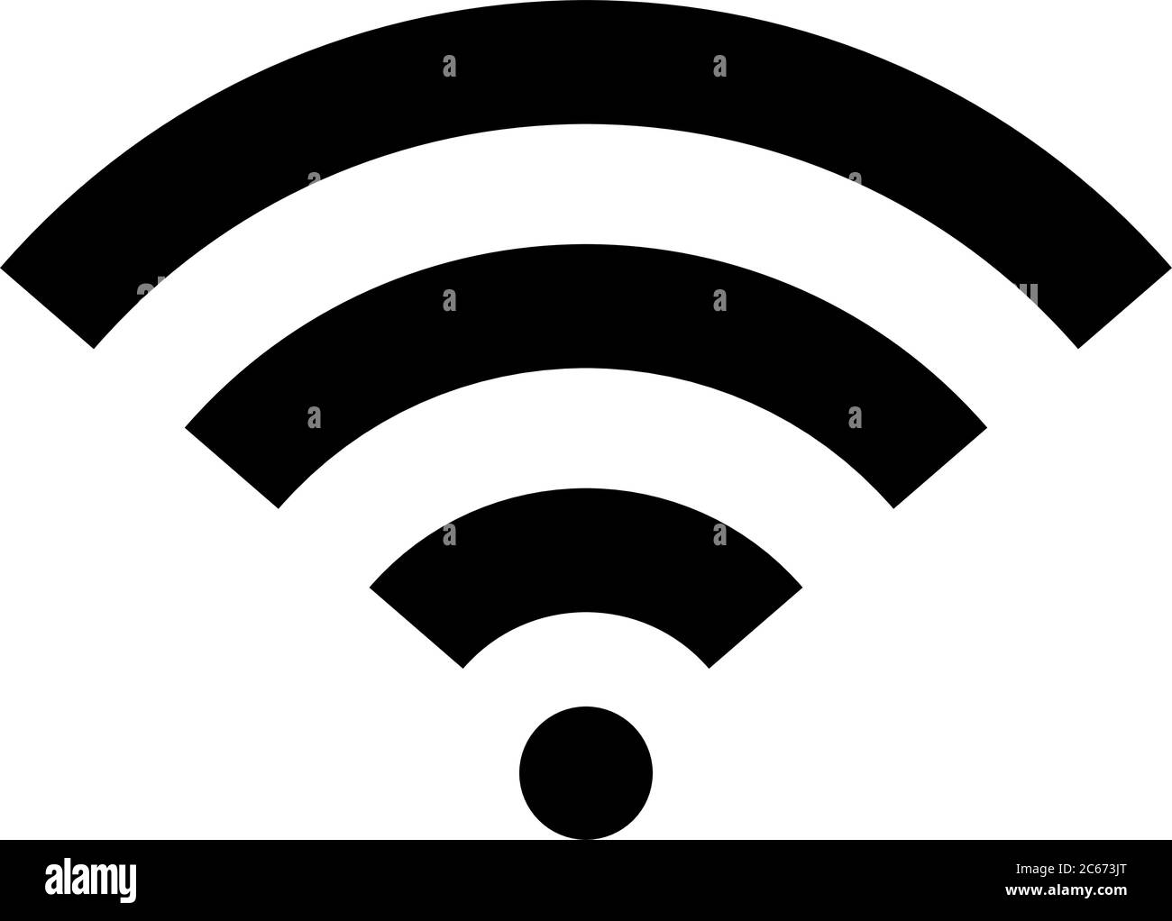 Wifi wireless internet signal flat icon . Stock Vector