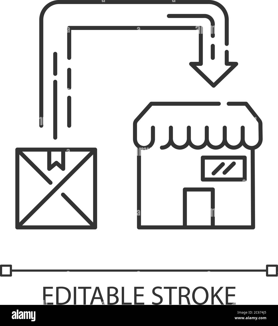 Post manufacturing pixel perfect linear icon. Post production ...