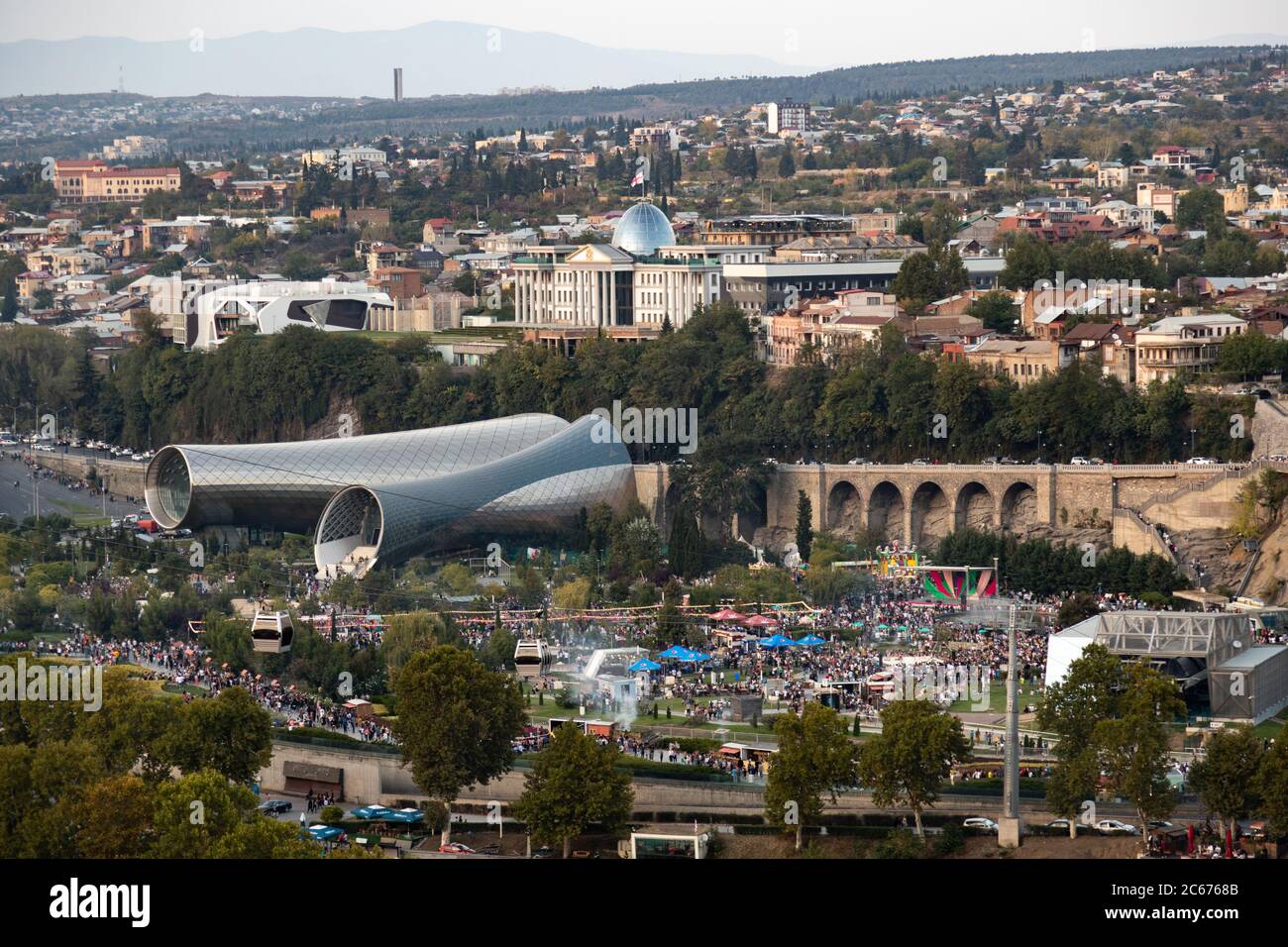 Tbilisi 06/10/2019 Music Theatre and exhibition hall in centre of city shown during