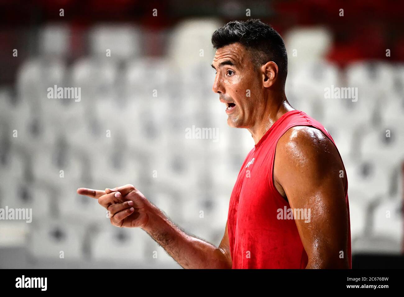Varese, Italy. 07th July, 2020. Argentine, Luis Scola of Pallacanestro Varese during the first training session in his new Italian Legabasket Serie A team at Enerxenia Arena. Credit: SOPA Images Limited/Alamy Live News Stock Photo