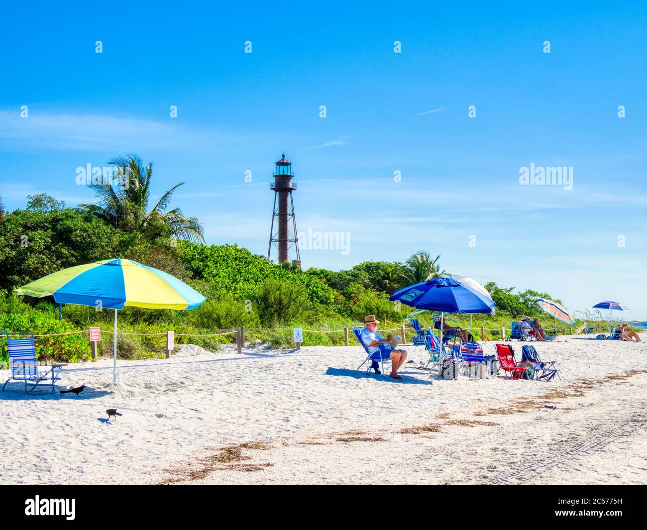 Beach in Lighthouse Beach Park on the eastern tip of Sanibel Island on the Gulf of Mexico in the United States Stock Photo