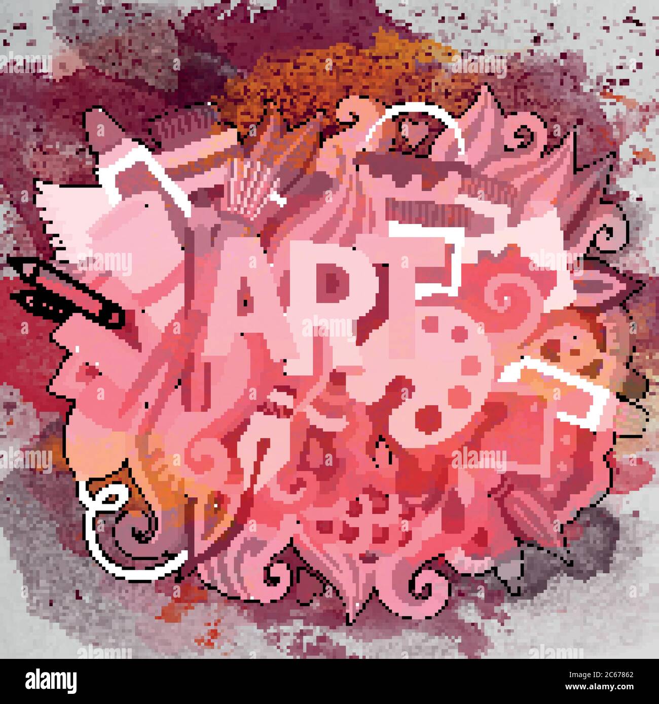 Cartoon vector hand drawn Doodle Art illustration Stock Vector Image ...