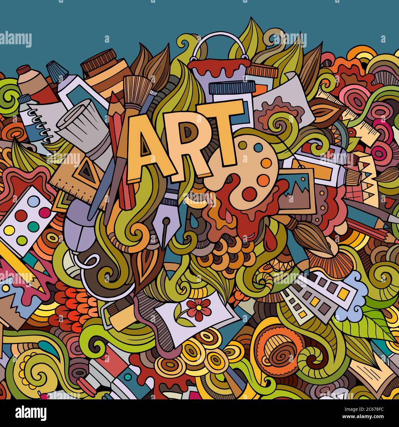 Art hand lettering and doodles elements background Stock Vector Image ...