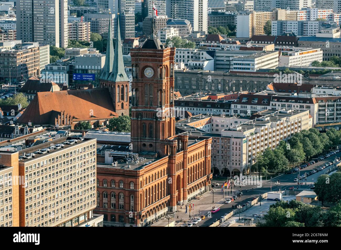 Red City Hall on Alexanderplatz in Berlin, Germany Stock Photo