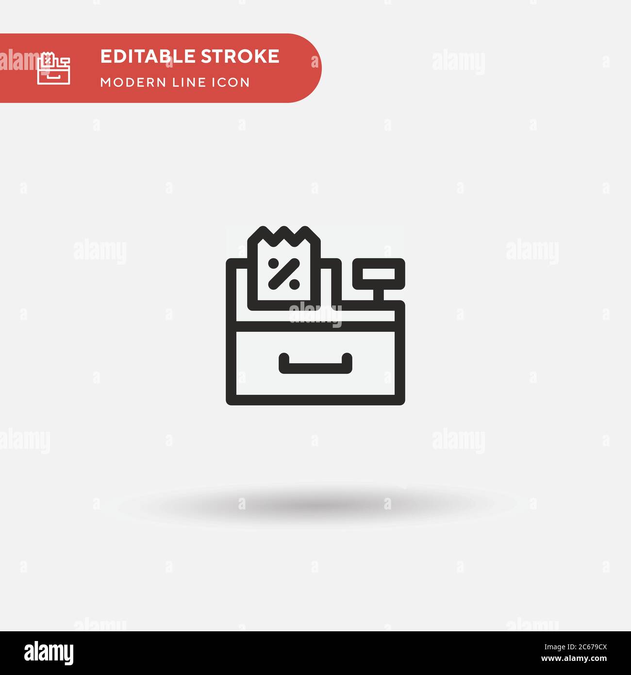 Cash Register Simple vector icon. Illustration symbol design template