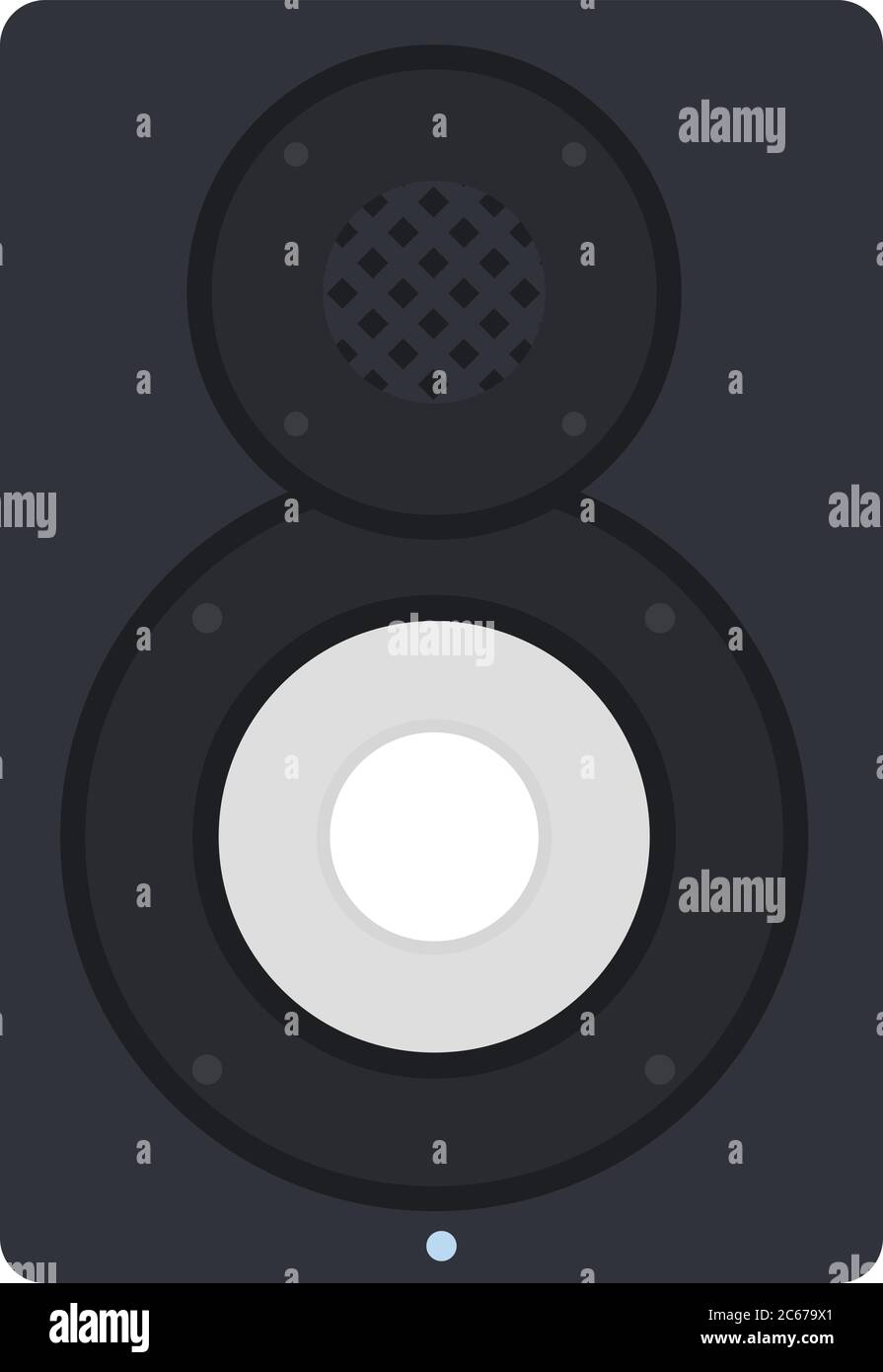 Acoustic speaker vector flat isolated Stock Vector
