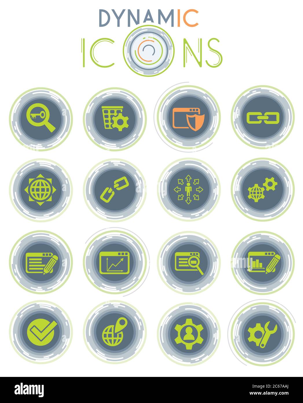 seo and development dynamic icons Stock Vector Image & Art - Alamy
