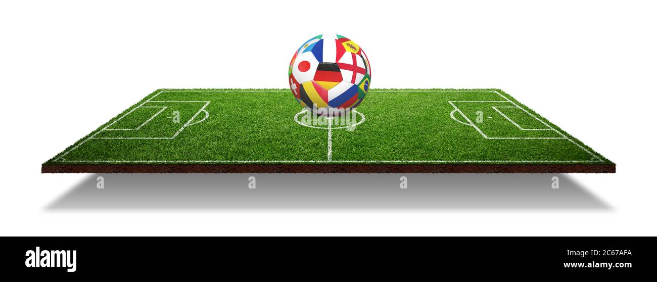 Traditional soccer game with a leather ball Stock Photo Alamy