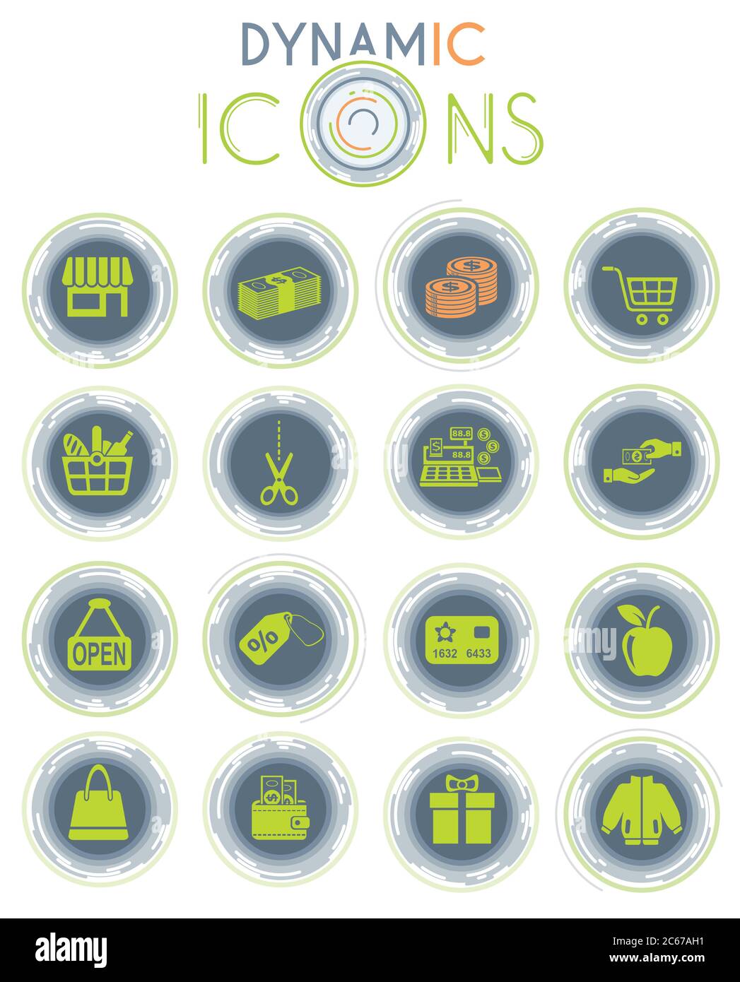 shopping dynamic icons Stock Vector Image & Art - Alamy