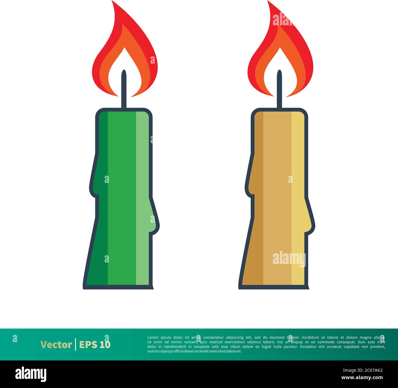 Candle Flame Fire Icon Vector Logo Template Illustration Design. Editable Vector EPS 10. Stock Vector