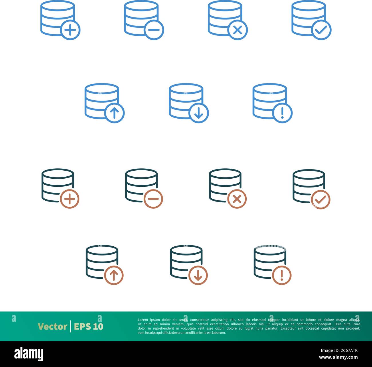 Set Data Storage Essential Icon Vector Logo Template Illustration Design. Editable Vector EPS 10. Stock Vector