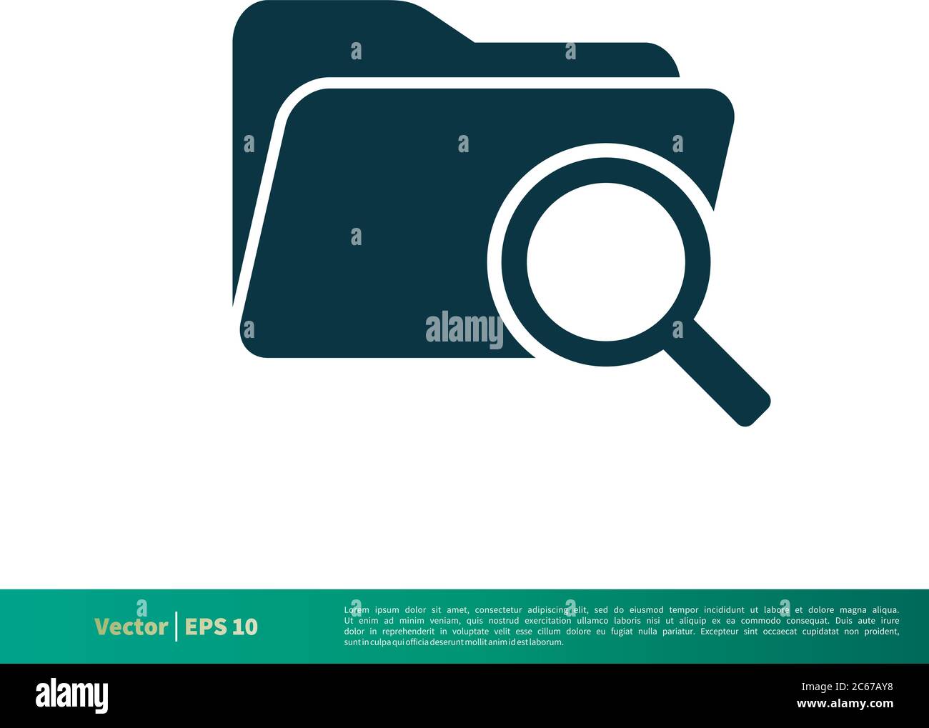 Magnifying Glass, Find Folder Icon Vector Logo Template Illustration ...