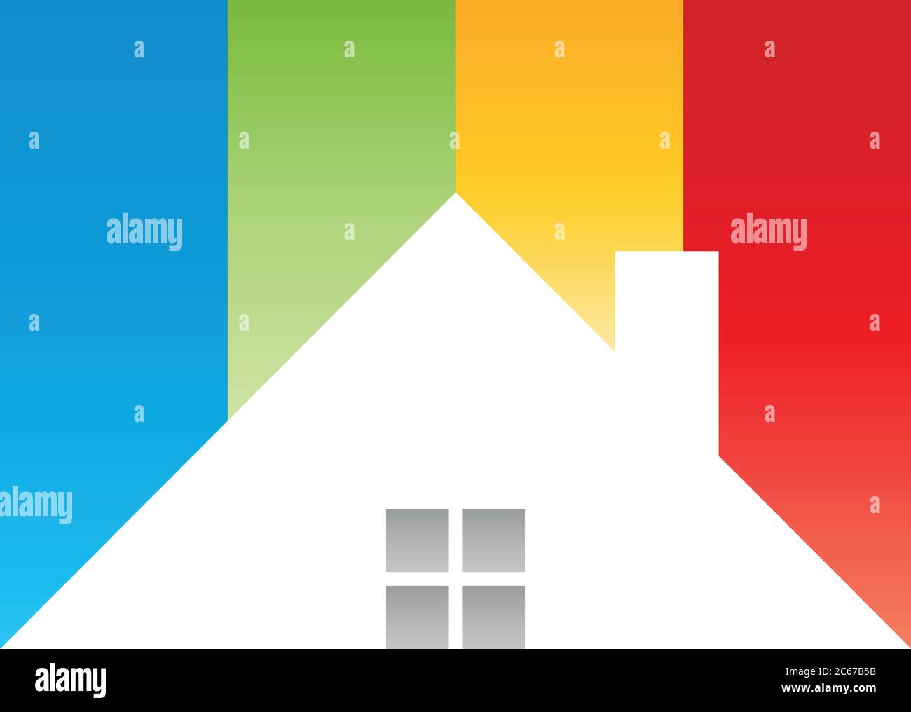House, coloured, painter, logo Stock Vector