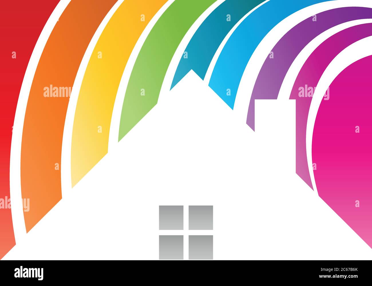 House, coloured, painter, logo Stock Vector