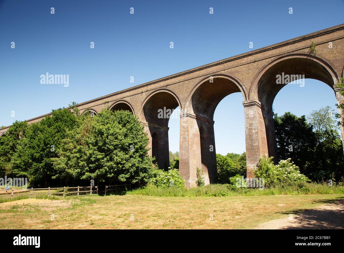 landscape image of chappel viaduct in essex enland Stock Photo