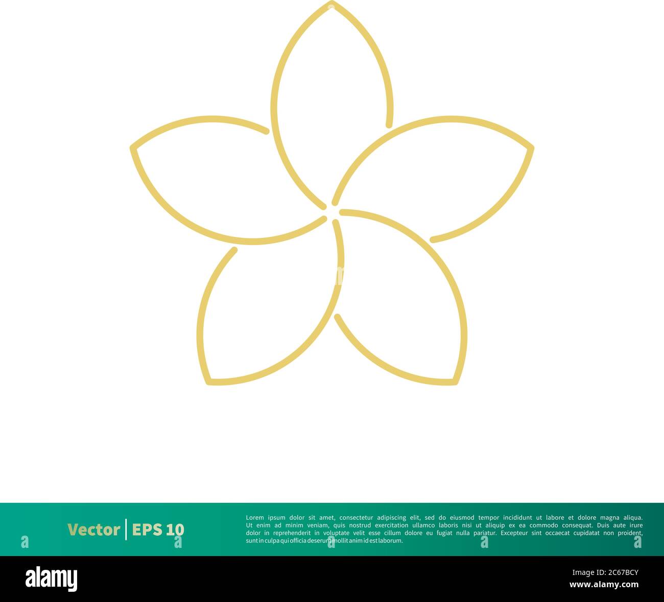 Plumeria Frangipani Flower Spa Icon Vector Logo Template Illustration