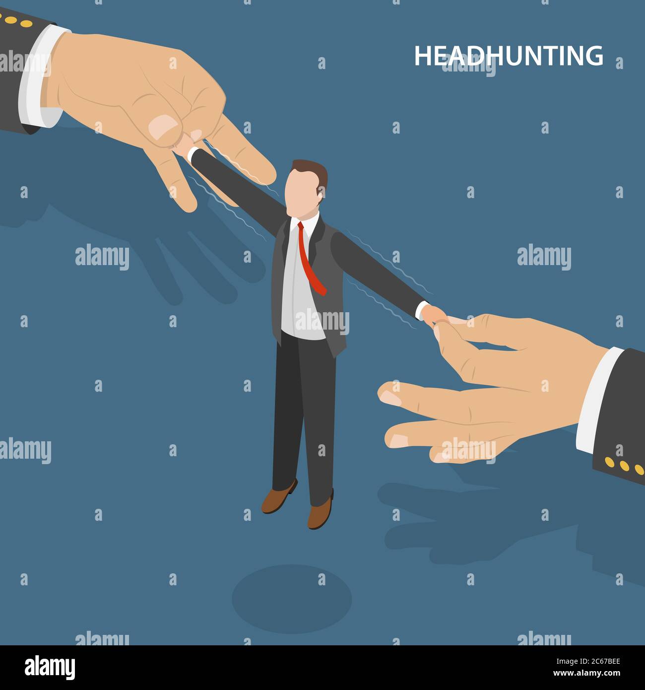 Headhunting flat isometric vectro concept. Stock Vector