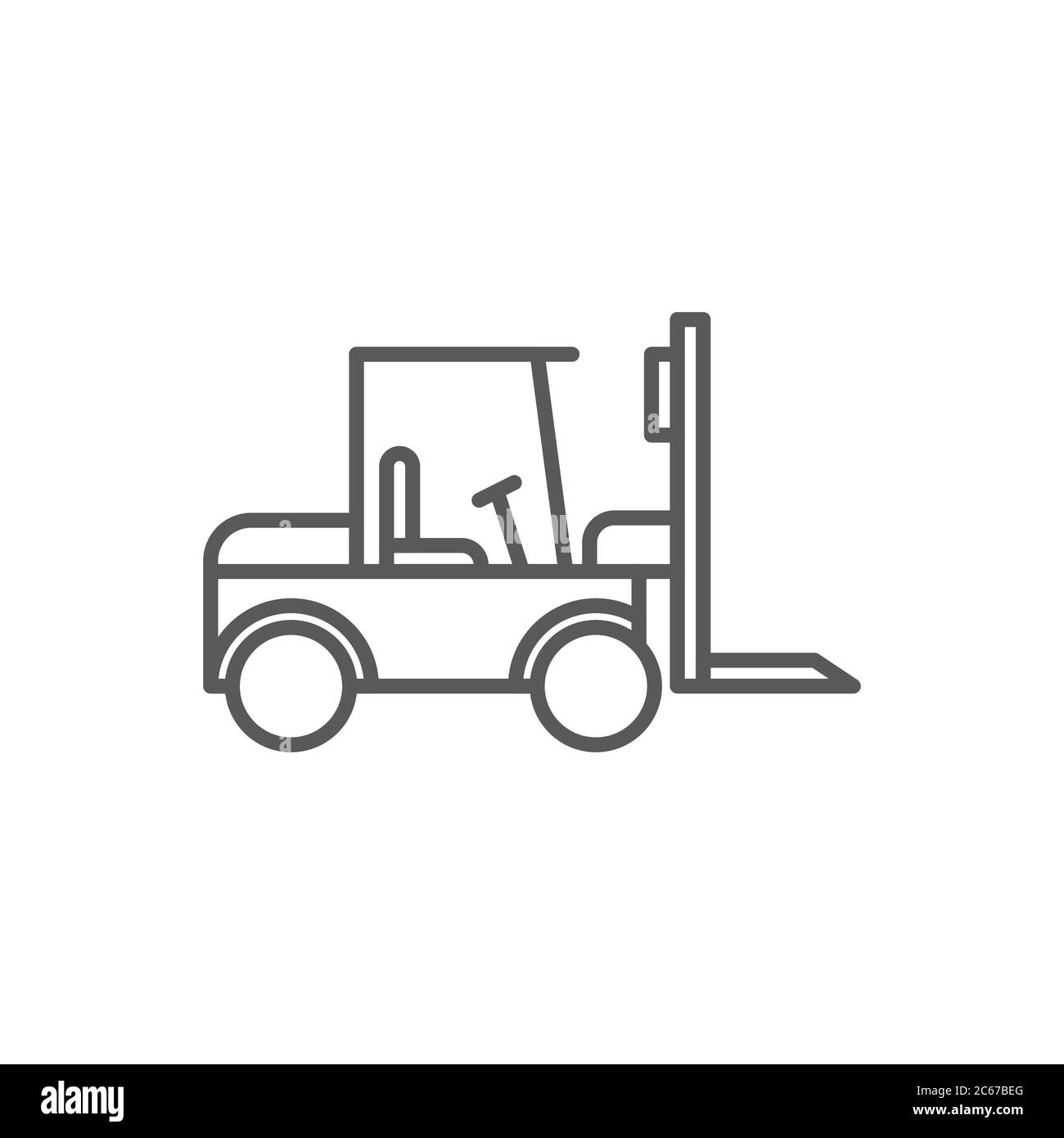 Use forklift loader vector icon symbol tools isolated on white background Stock Vector
