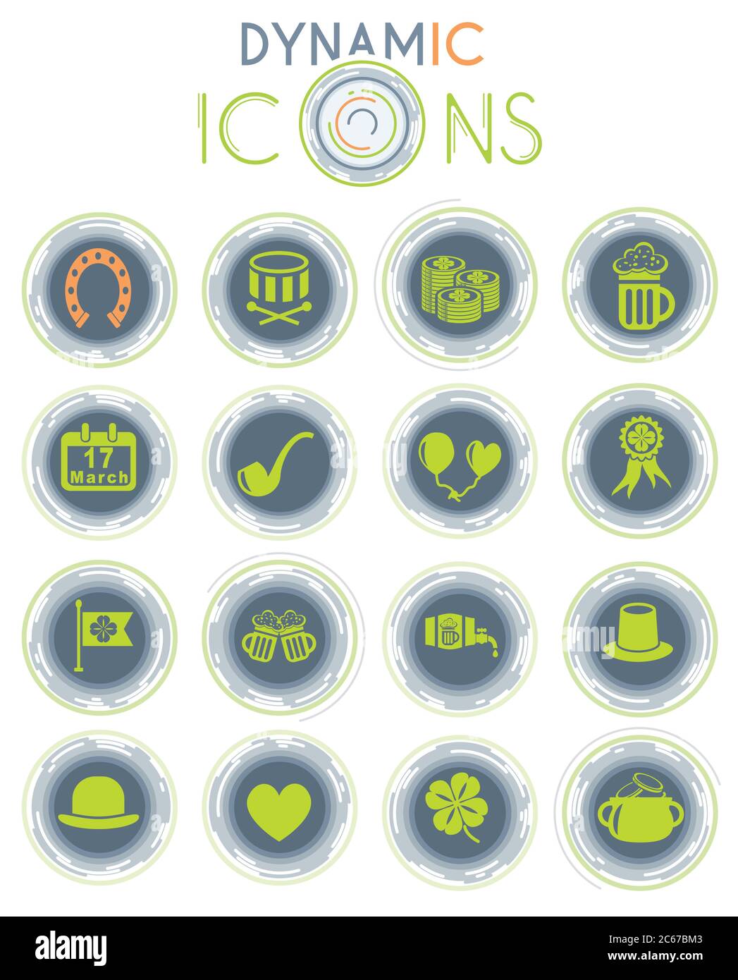 st patrick day dynamic icons Stock Vector