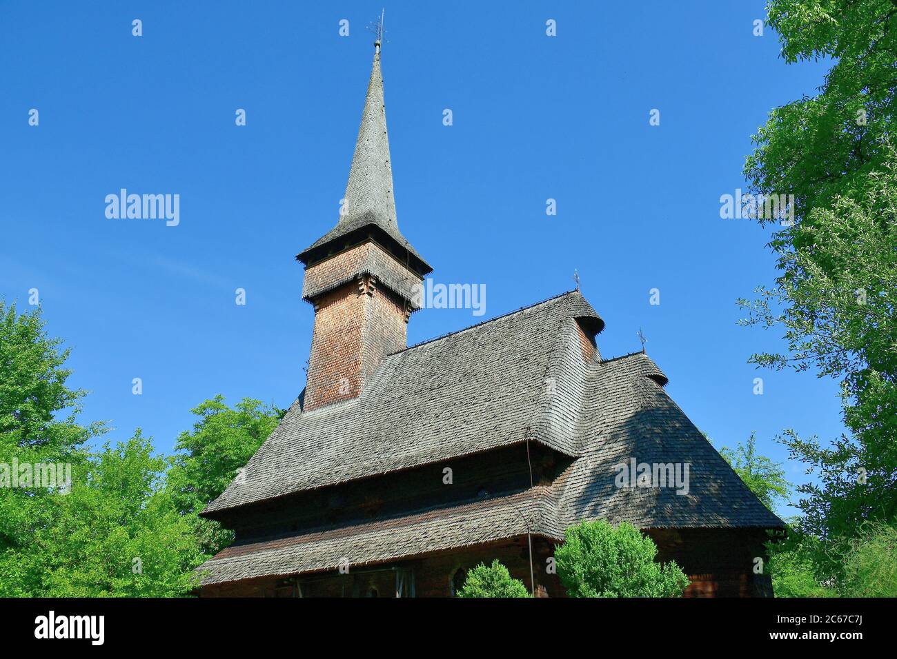 Saint Parascheva Church, Desești, Desze, Maramures region, Romania, Europe, UNESCO world heritage site Stock Photo
