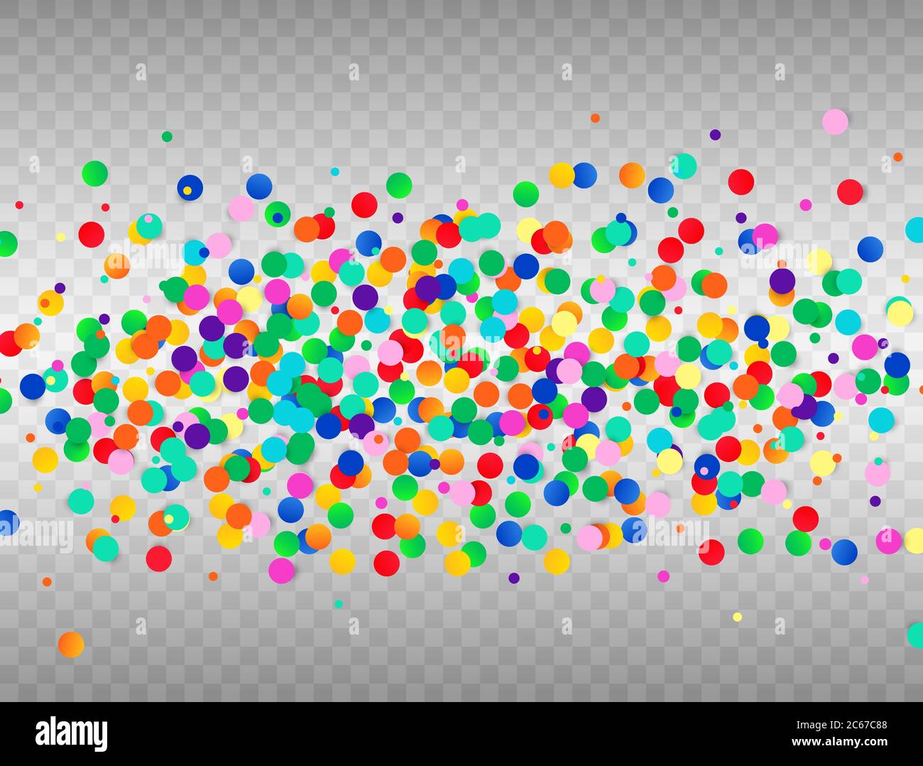 Colorful confetti on transparent background. Vector illustration. Stock Vector