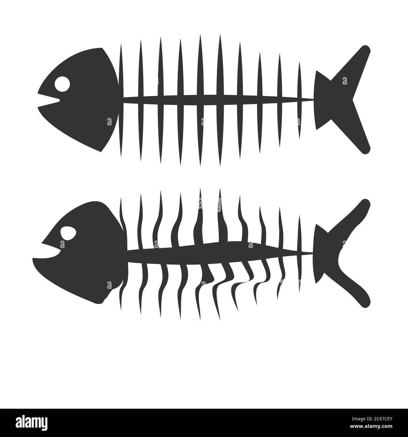 Vector icon of a fish skeleton. Illustration for a theme design, isolated  on a white background Stock Vector Image & Art - Alamy