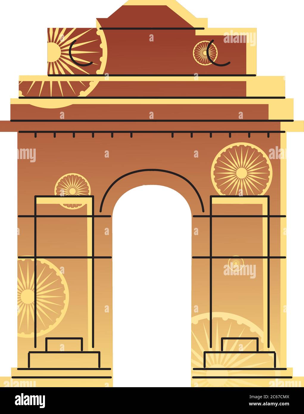 famous temples and monuments of india vector illustration design Stock Vector