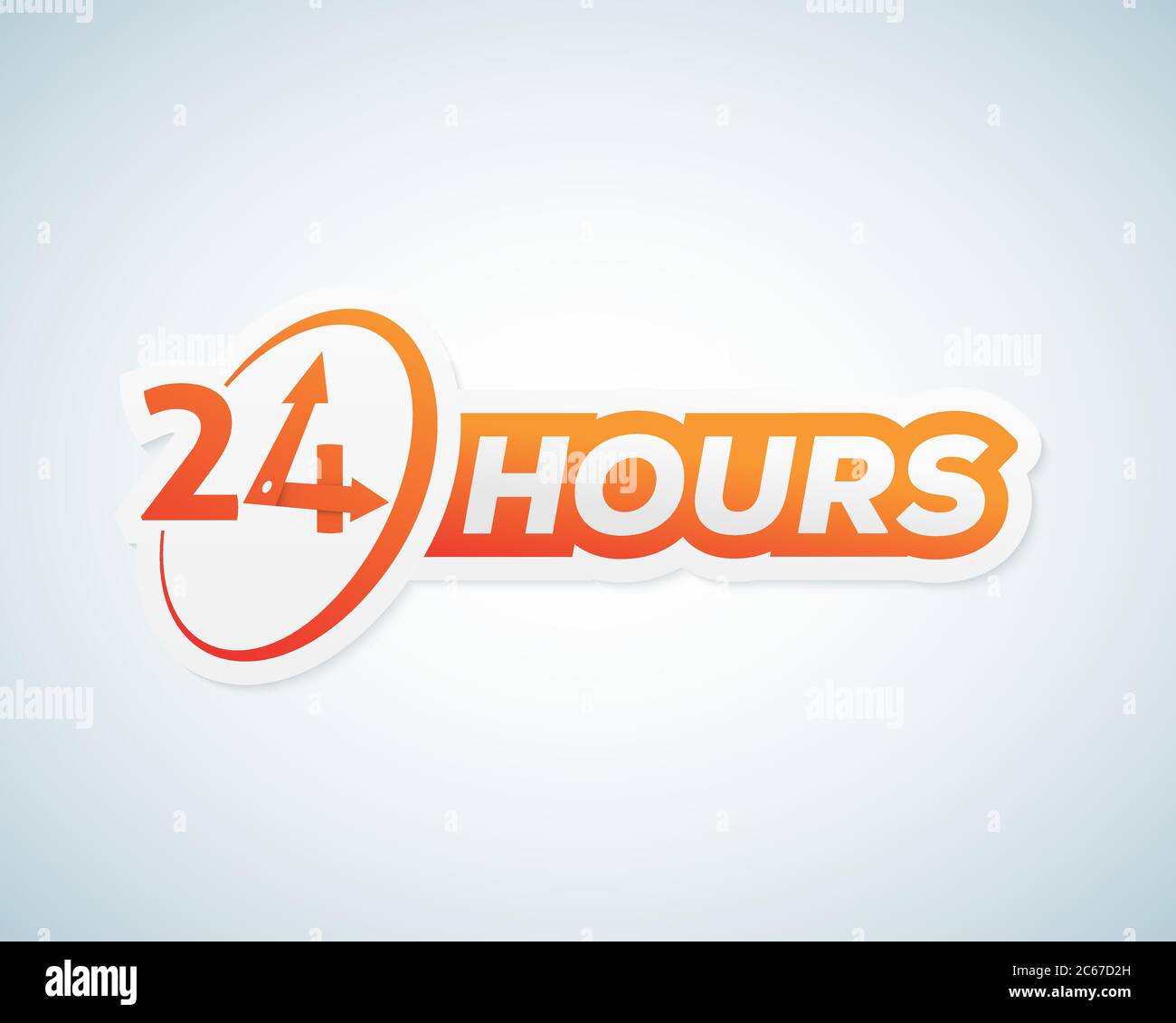 Twenty Four Sign Twenty Four Hours Open Vector Sticker, Sign or Signboard Template Stock ...