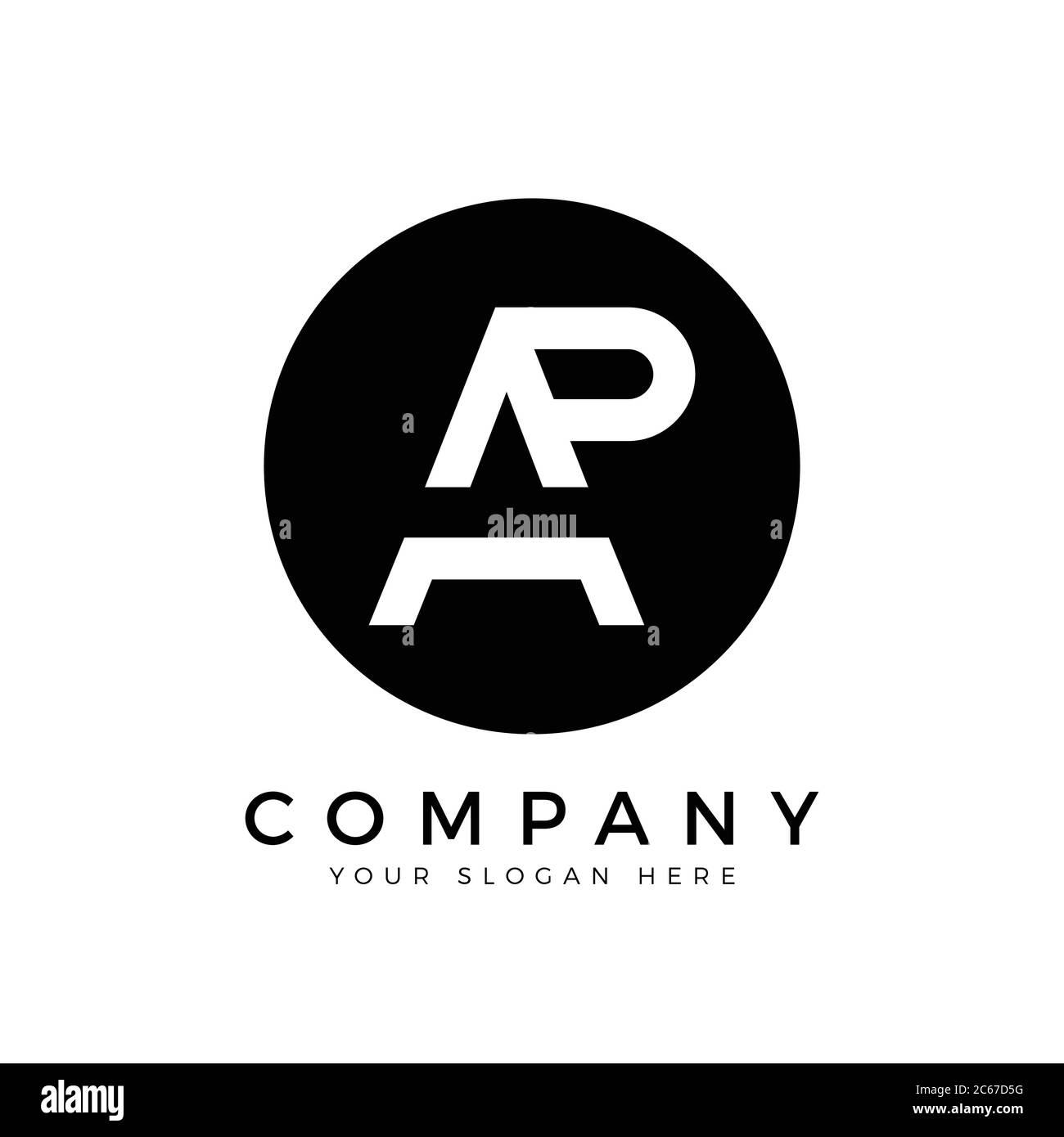 AP Logo Design Business Typography Vector Template. Creative Linked ...