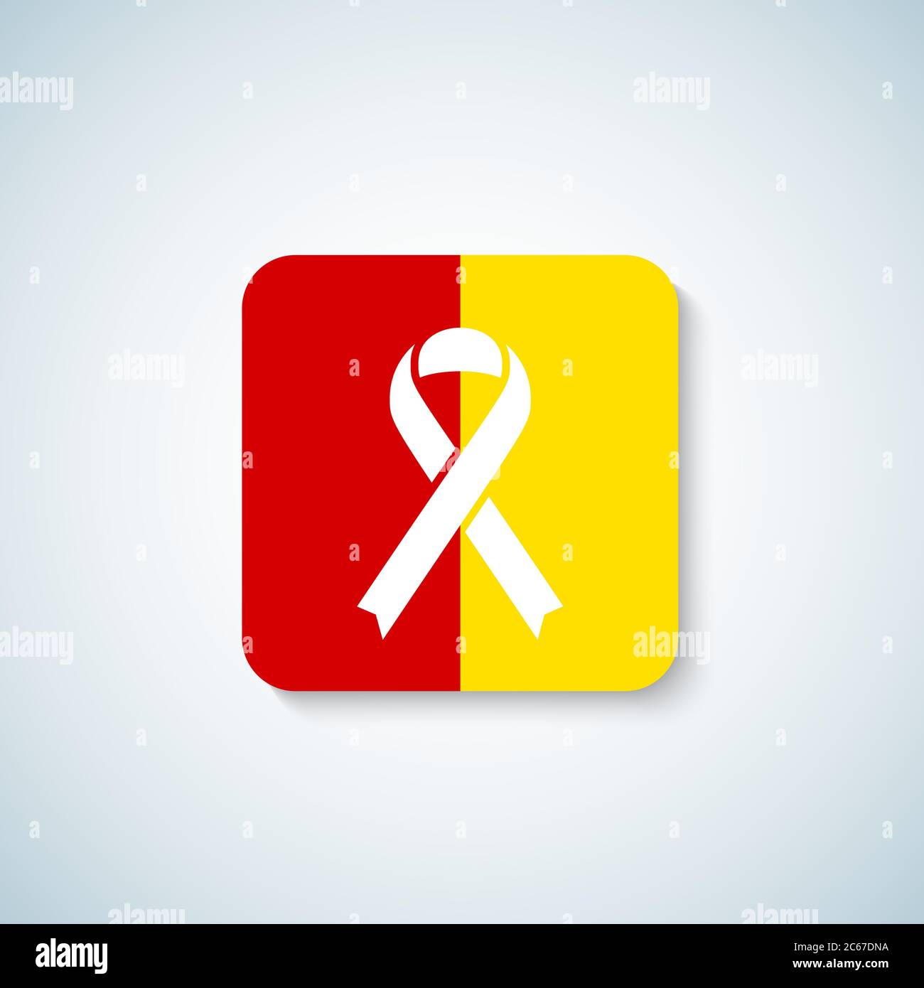 Hepatitis Day Ribbon Vector Icon, Sticker or Badge with Soft Shadow ...