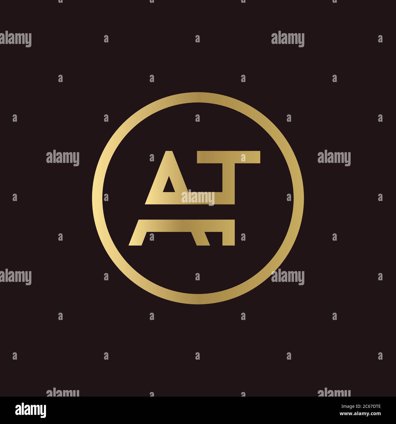 AT Logo Design Business Typography Vector Template. Creative Linked ...