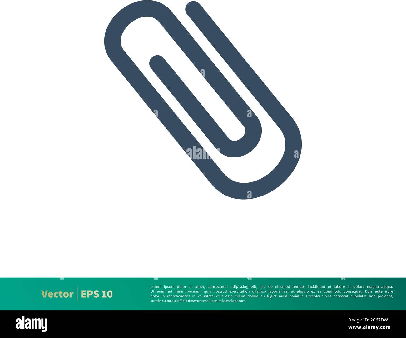 Paper Clip Icon Vector Logo Template Illustration Design. Editable