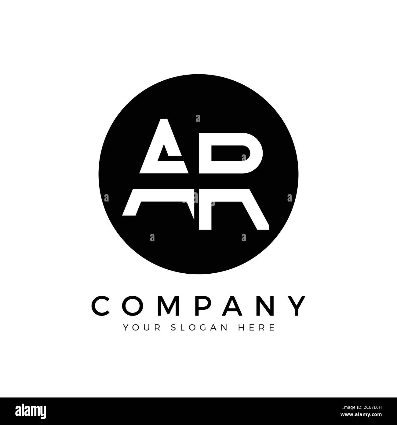 AR Logo Design Business Typography Vector Template. Creative Linked Letter AR Logo Template. AR Font Type Logo Stock Vector