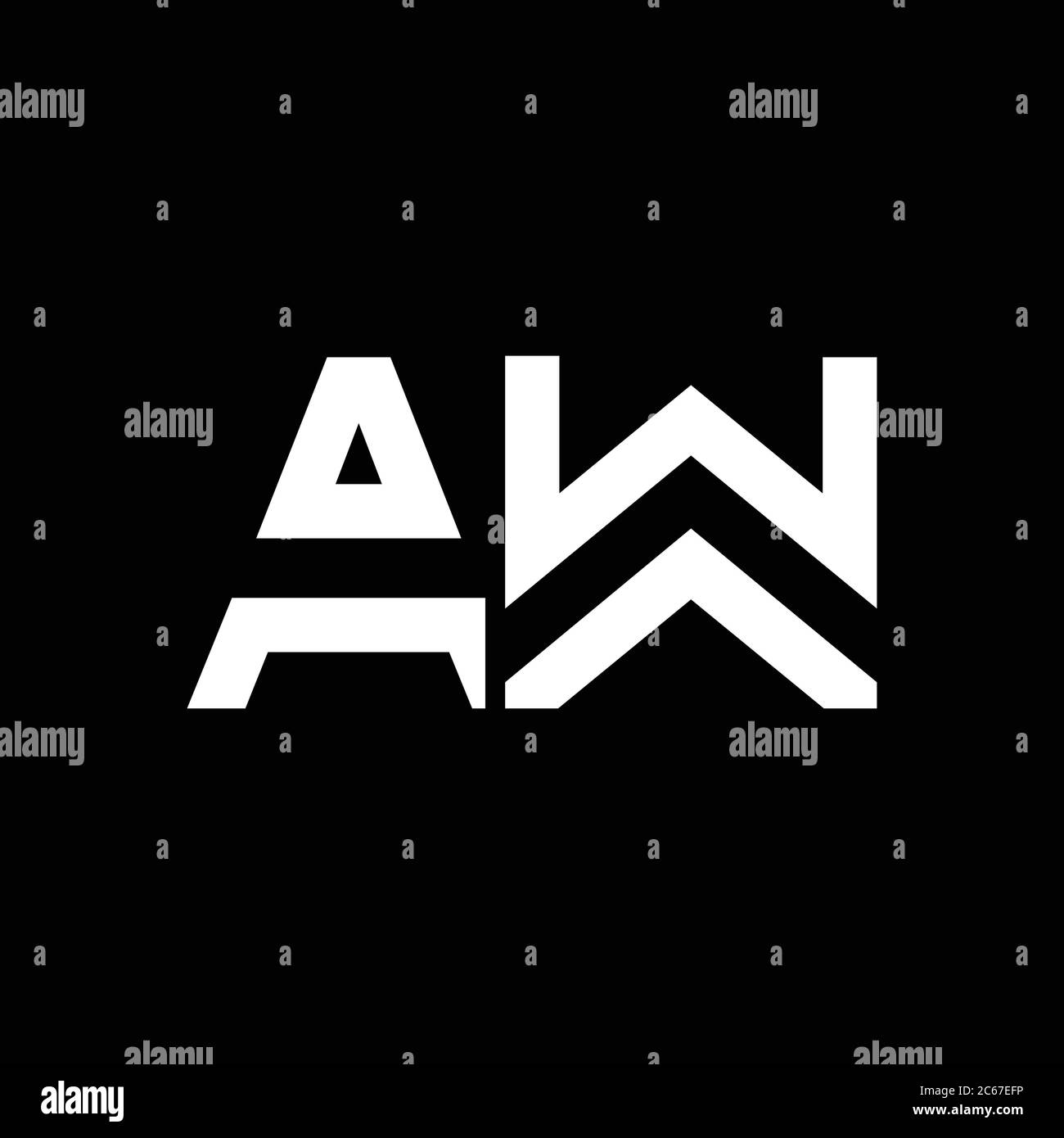 AW Logo Design Business Typography Vector Template. Creative Linked ...