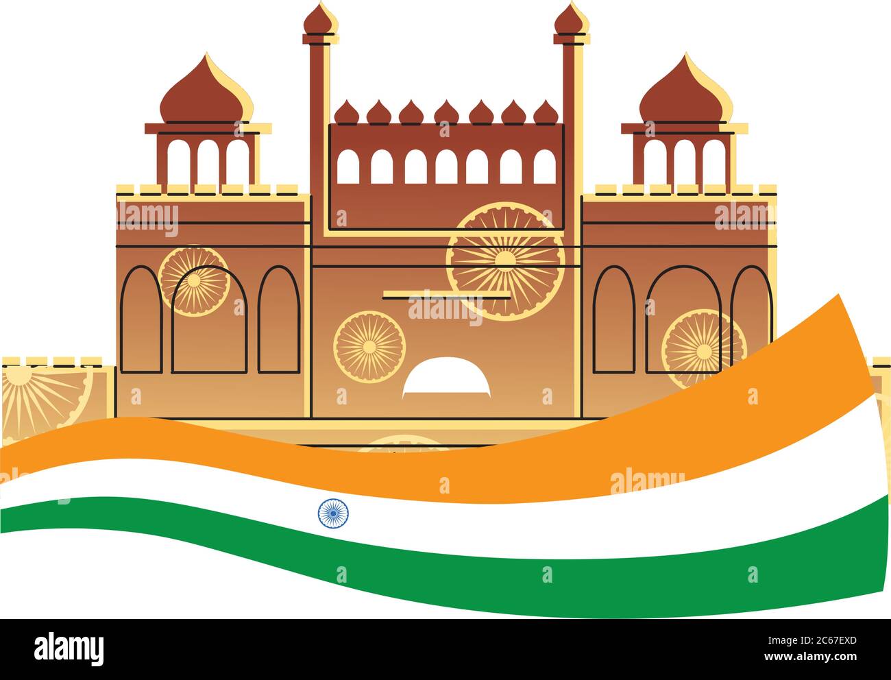 famous temples and monuments of india vector illustration design Stock Vector
