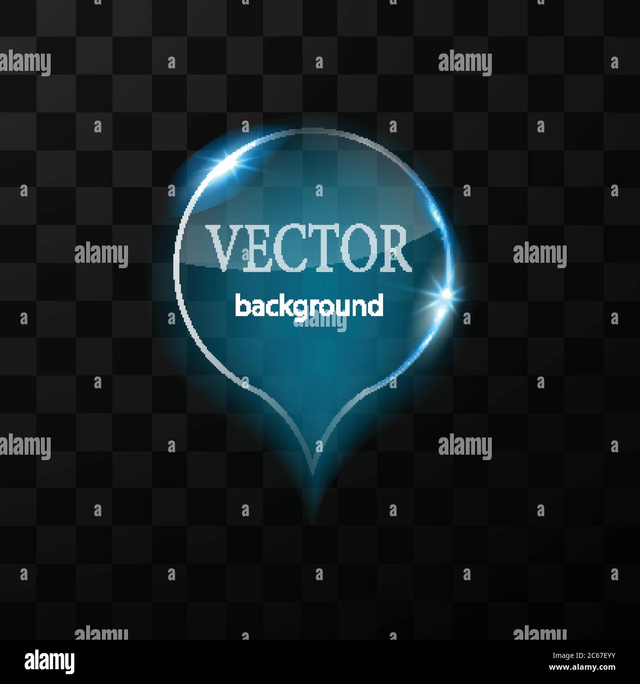 Glass vector button plane. Easy editable background Stock Vector