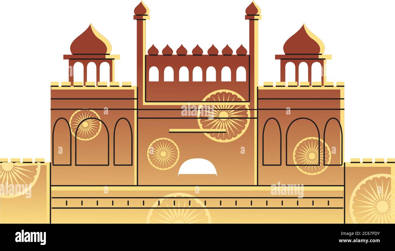 famous temples and monuments of india vector illustration design Stock Vector